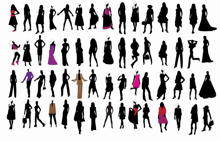 free vector Silhouette of Fashion Girls